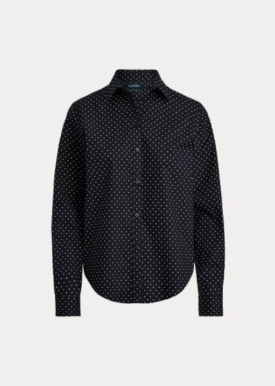 Camisa Ralph Lauren Mujer Negros / Creme - Easy Care Polka-Dot - NUKBZ2185